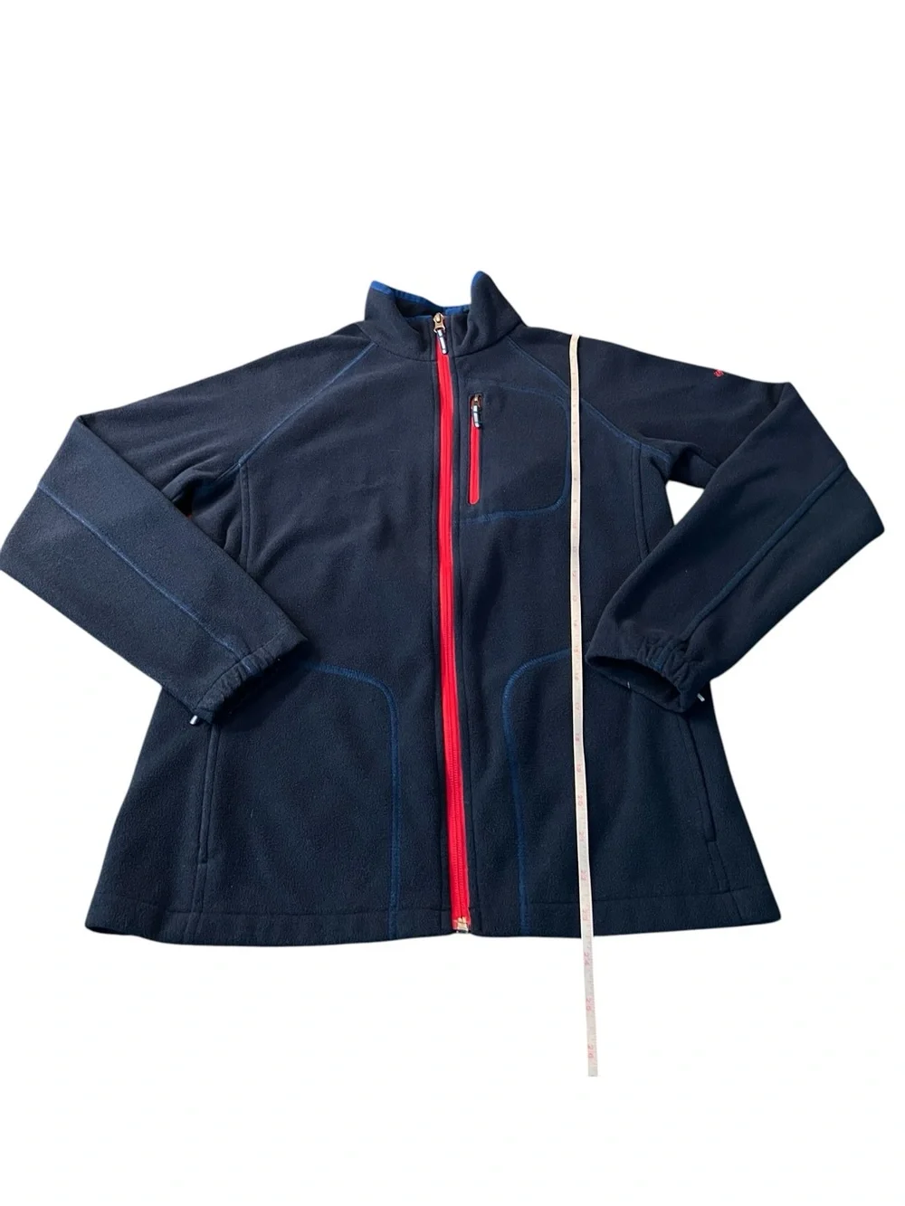 Columbia Sportswear Kids Navy Fleece Jacket with Red Zipper Size 14-16